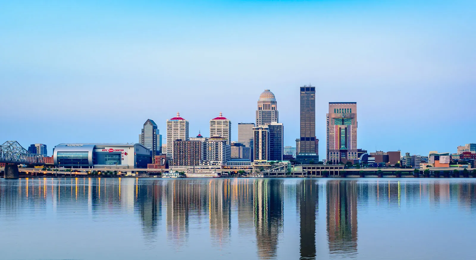 Louisville skyline and Ohio River view for Kentuckiana Moving service in Louisville KY