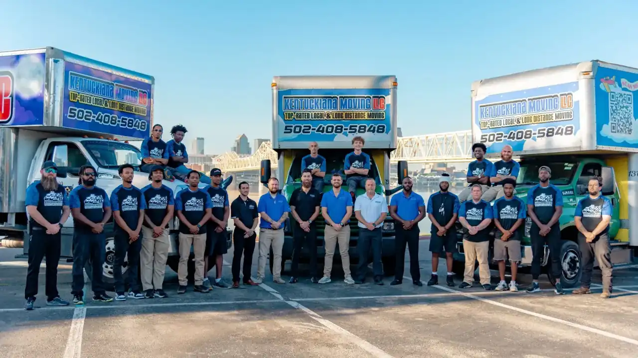 Kentuckiana Moving crew and branded trucks serving Louisville, New Albany, Kentucky, and Southern Indiana